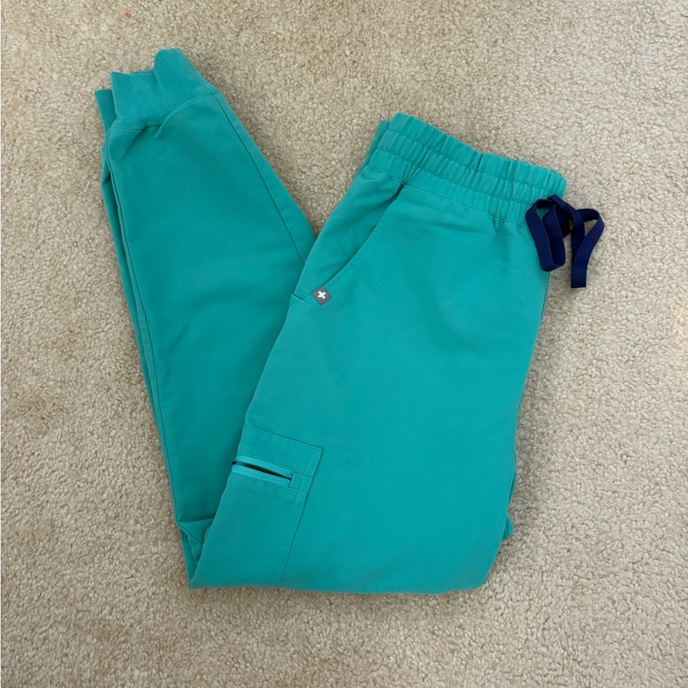 FIGS Turquoise Small Petite Scrub Joggers